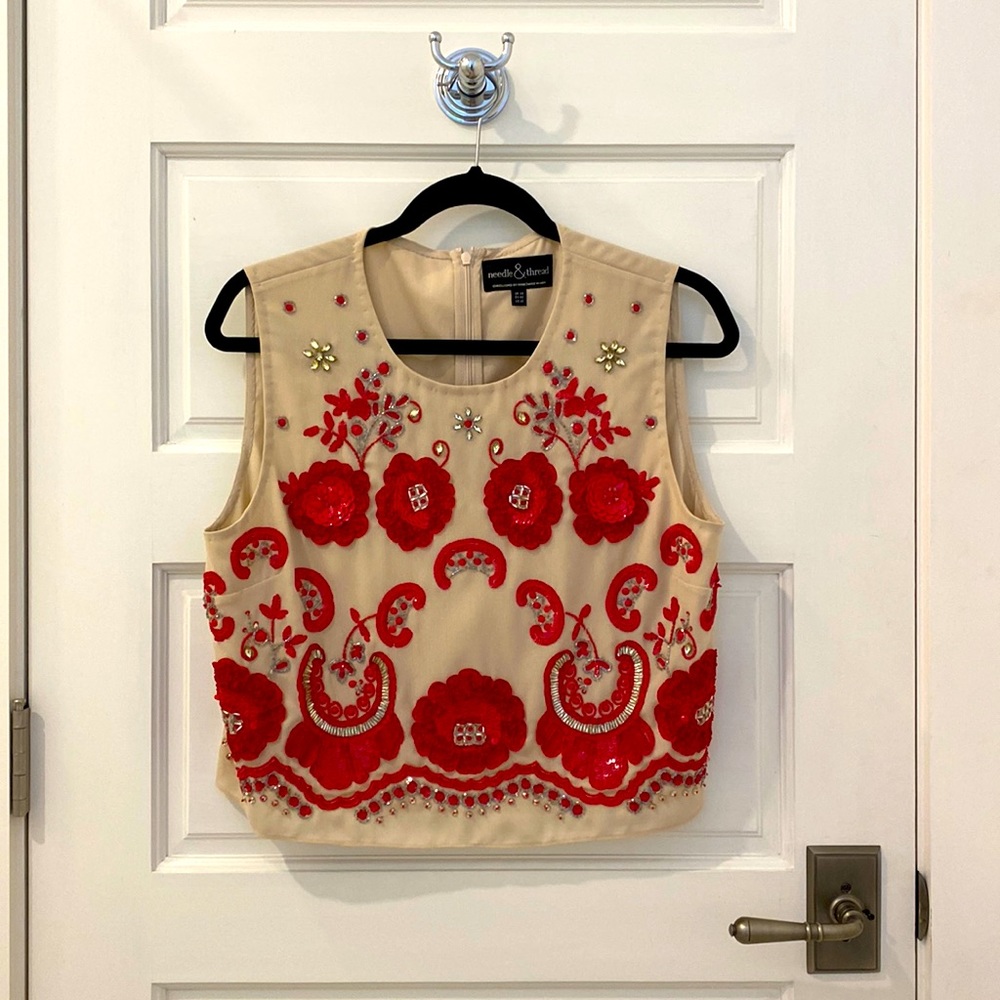 Hand-made sequined top